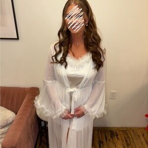 White Women's Slip Dress & Robe